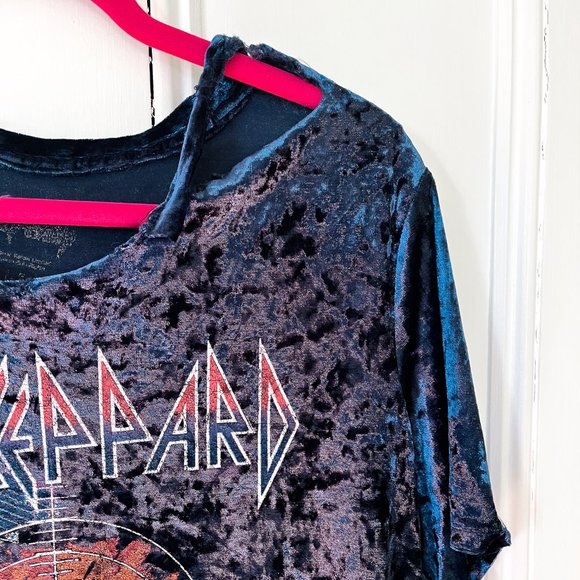 Def Leppard navy velvet Pyromania distressed tee - Picture 5 of 5